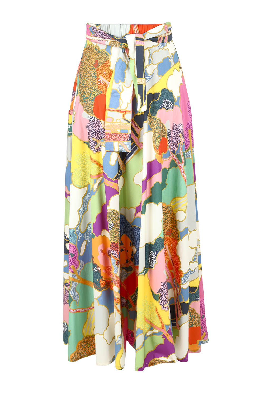 Product shot of the Florida Cotton Maxi Skirt in colour Cloud, from the back