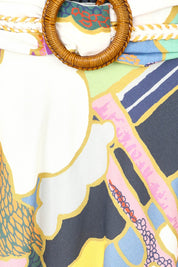 Product shot of the Florida Cotton Maxi Skirt in colour Cloud, detail