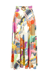 Product shot of the Florida Cotton Maxi Skirt in colour Cloud, from the front