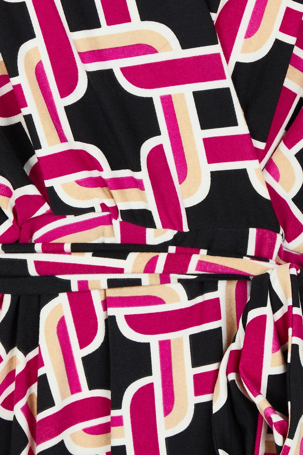 Product shot of the Rovel Dolman Dress in colour Magenta, detail