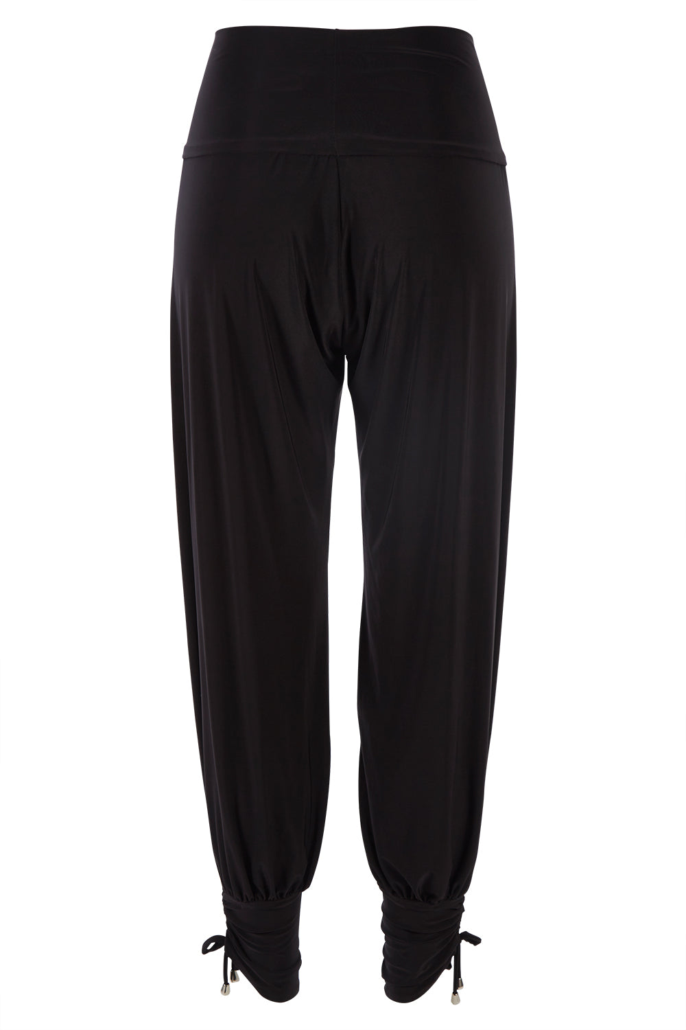 Product shot of the Harem Pant in colour Black (Black), from the back