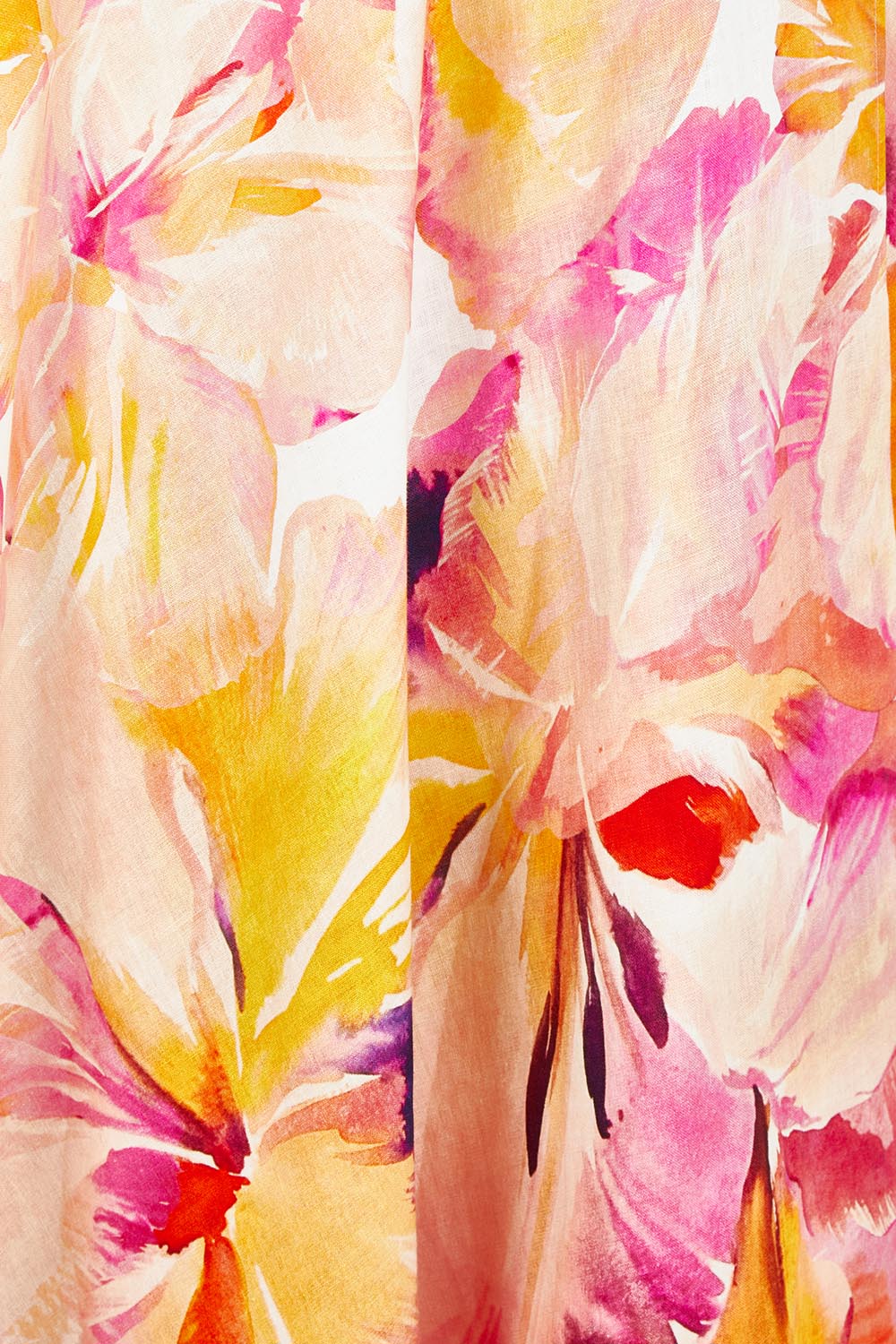 Product shot of the Sunspritz Linen Wrap Skirt in colour Hibiscus (Pink), detail