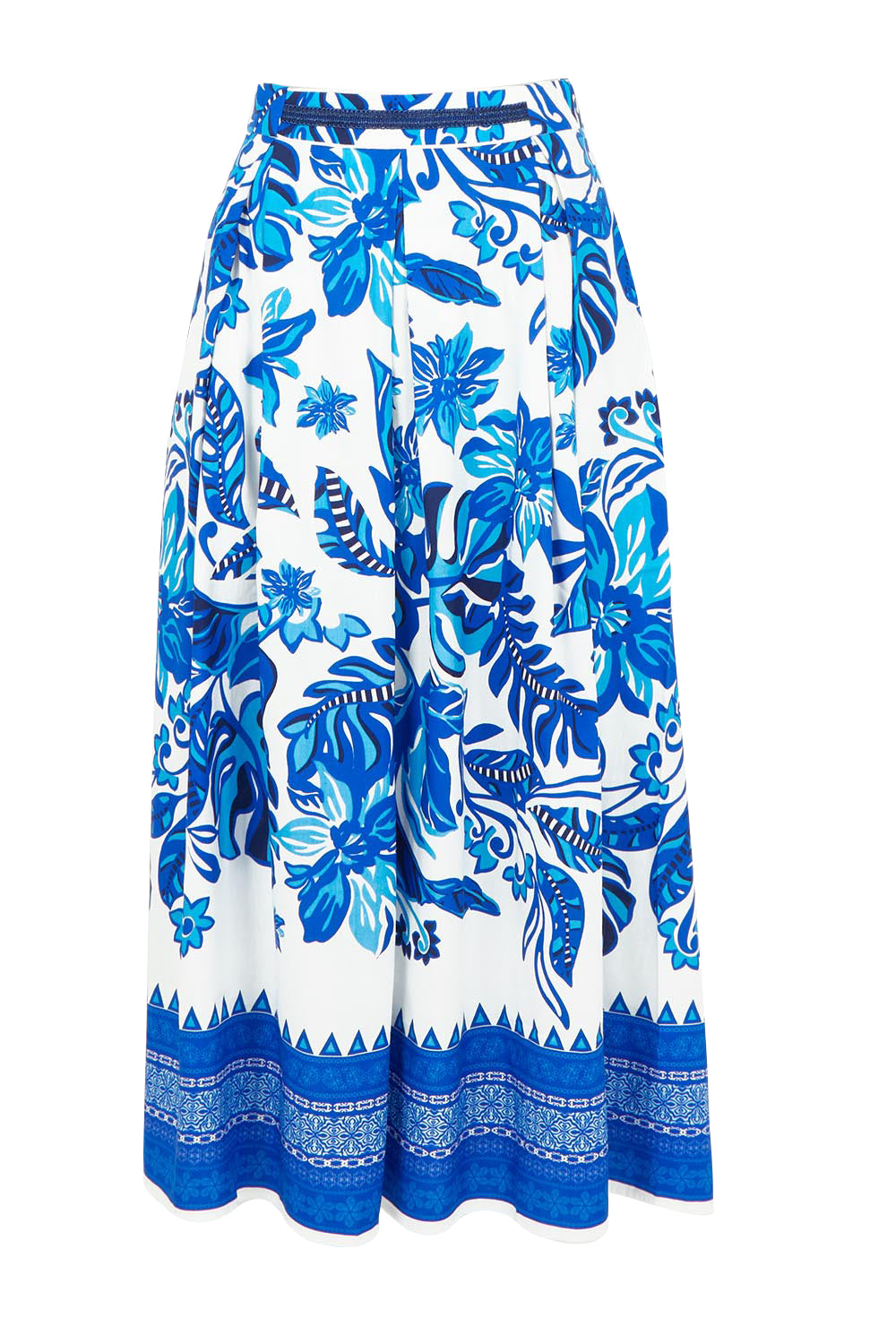 Product shot of the Yacht Party Skirt in colour Messina (Blue), from the front