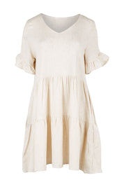Product shot of the Gia Dress in colour Natural, from the front