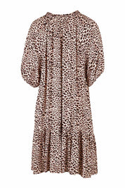 Product shot of the Camilla Dress in colour Animal (Black), from the back