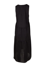 Product shot of the Alina Midi Dress in colour Black (Black), from the back