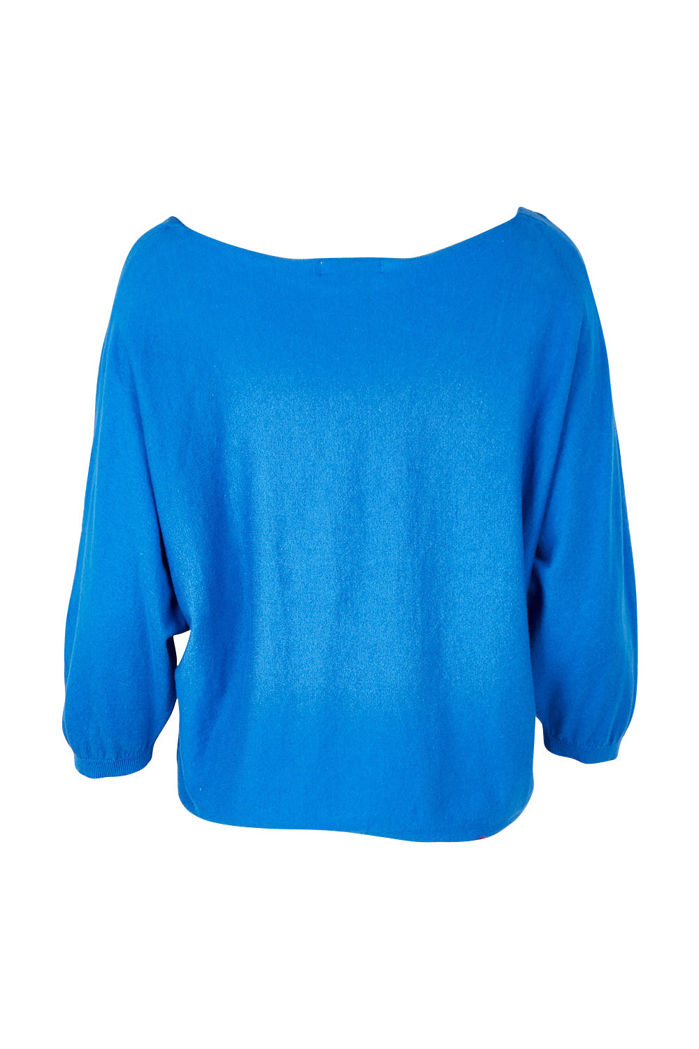 Product shot of the Donna Knit Top in colour Cobalt (Blue), from the back