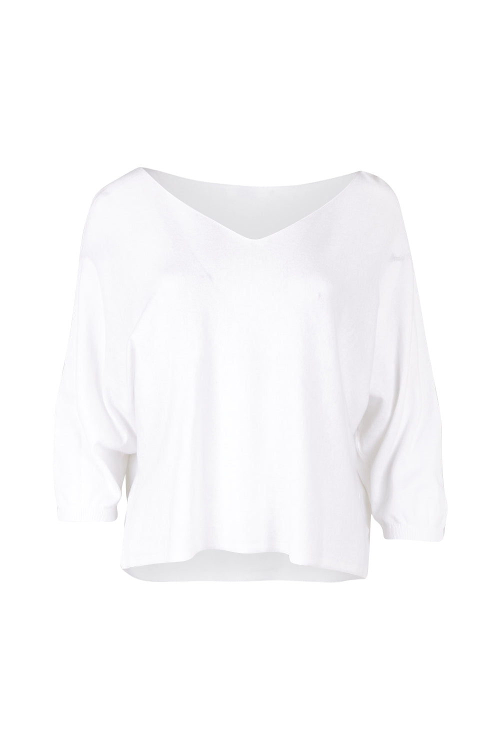 Product shot of the Donna Knit Top in colour White (White), from the front
