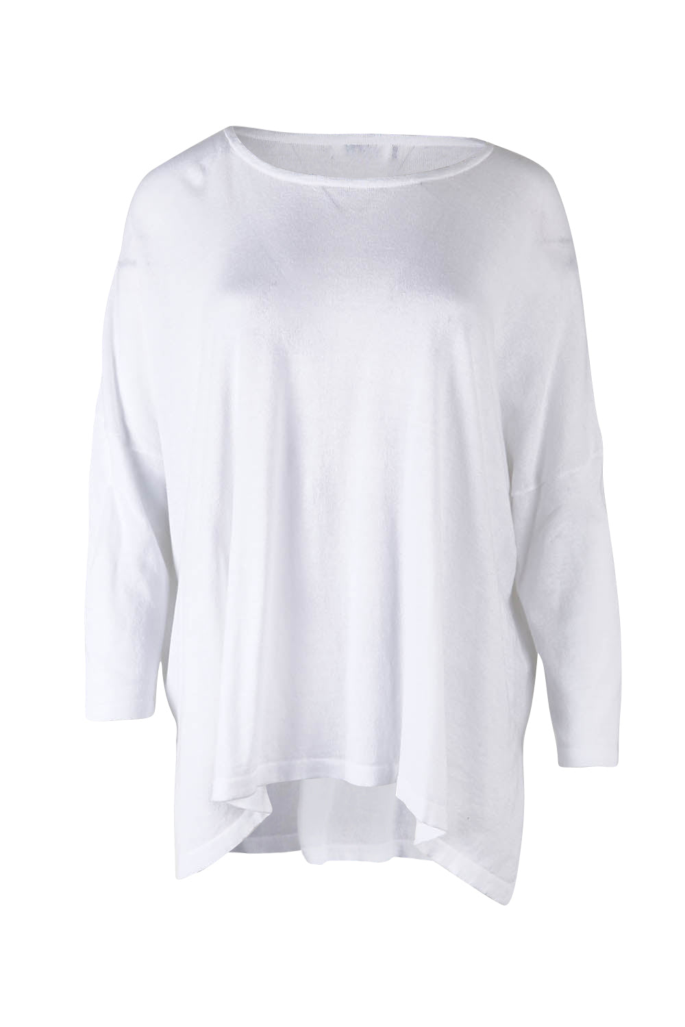 Product shot of the Shiv Dolmain Knit in colour White (White), from the front