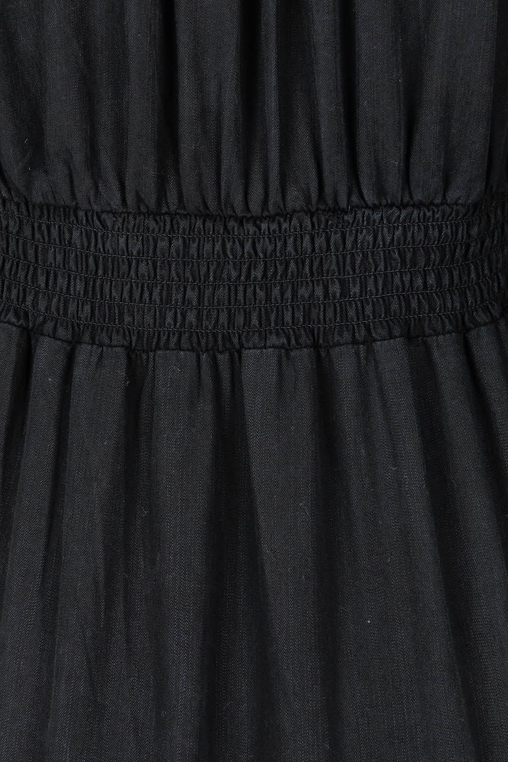Product shot of the Charity Tiered Midi Dress in colour Black (Black), detail