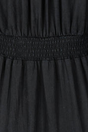 Product shot of the Charity Tiered Midi Dress in colour Black (Black), detail
