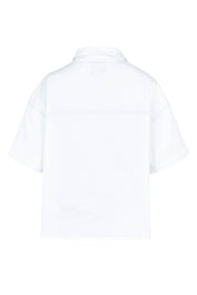 Product shot of the Wyatt Short Sleeve Denim Shirt in colour White (White), from the back