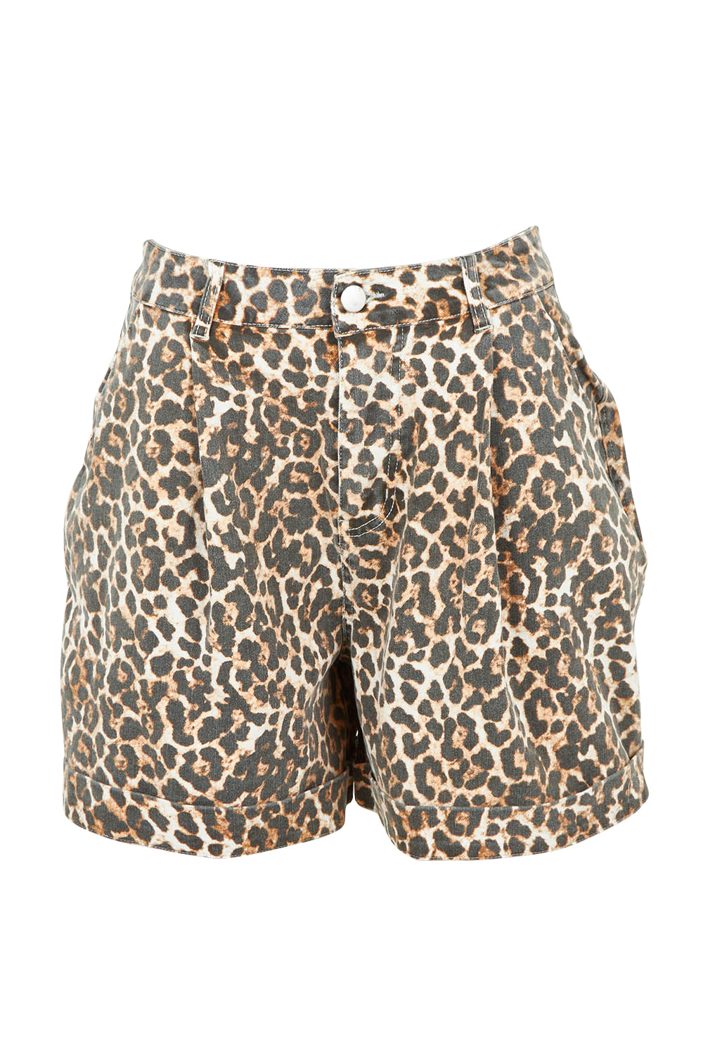 Product shot of the Wyatt Denim Shorts in colour Animal, from the front