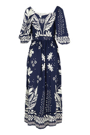 Product shot of the Lyndel Dress in colour Navy (Blue), from the back