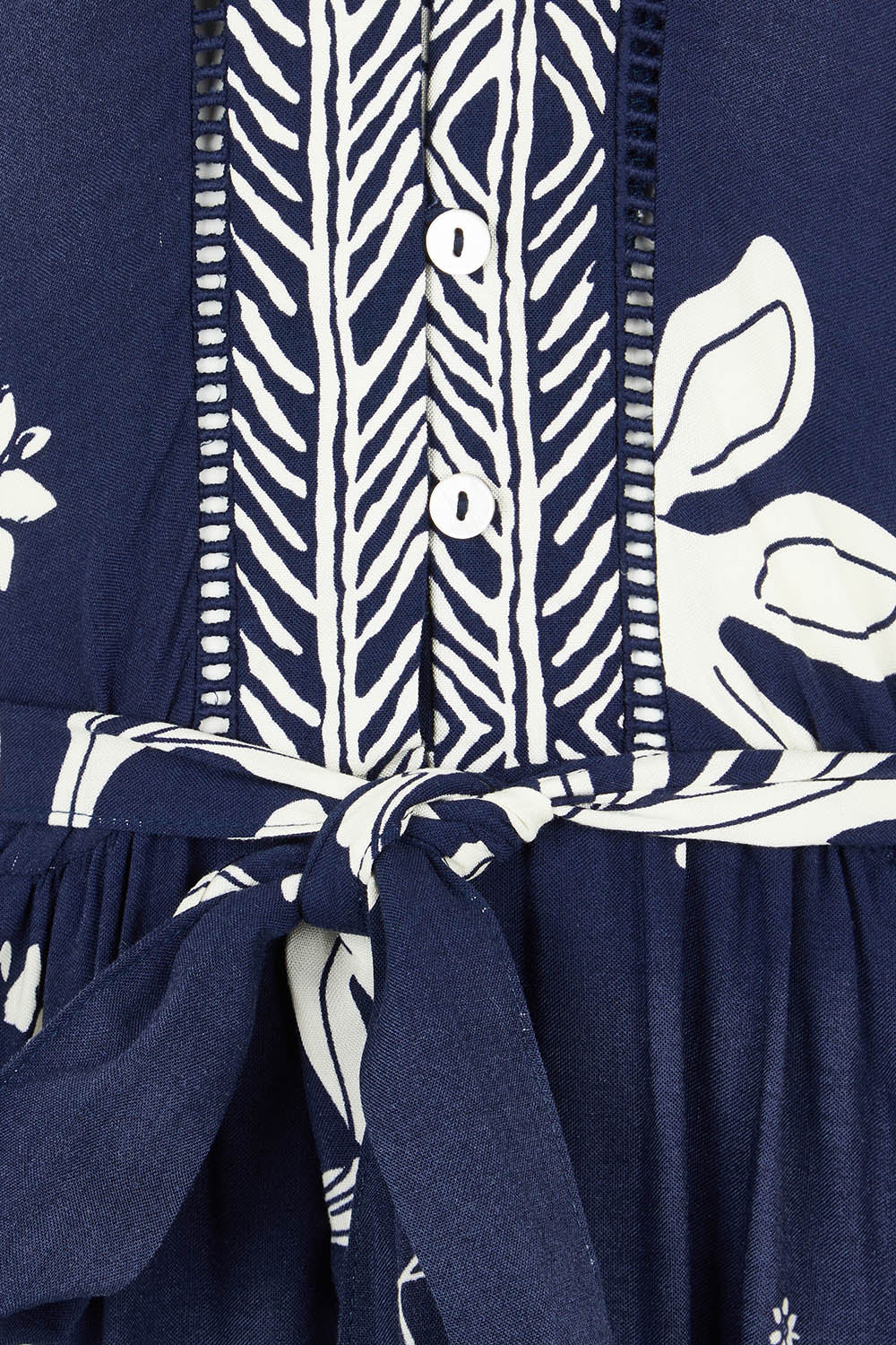 Product shot of the Lyndel Dress in colour Navy (Blue), detail