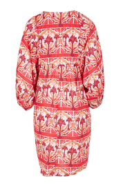 Product shot of the Zayda Cotton Dress in colour Arabian (Pink), from the back