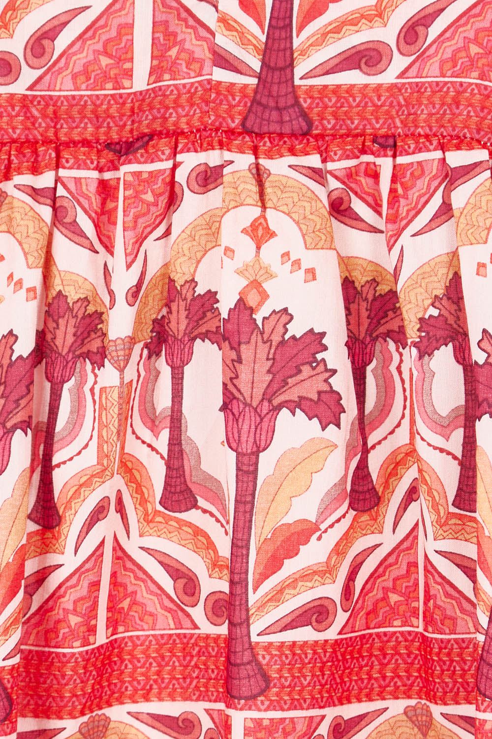Product shot of the Zayda Cotton Dress in colour Arabian (Pink), detail