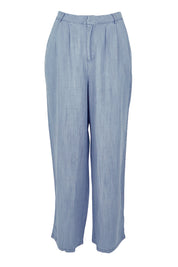 Product shot of the Rye Lyocell Pant in colour Chambray (Blue), from the front