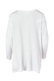 Product shot of the Khaleesi Cotton Knit Top in colour White (White), from the back