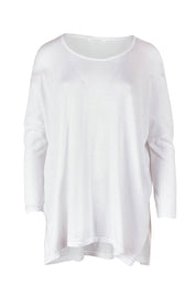 Product shot of the Khaleesi Cotton Knit Top in colour White (White), from the front