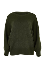 Product shot of the Concord Cotton Blend Knit in colour Forest (Green), from the front