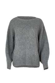 Product shot of the Concord Cotton Blend Knit in colour Greymarle (Grey), from the front