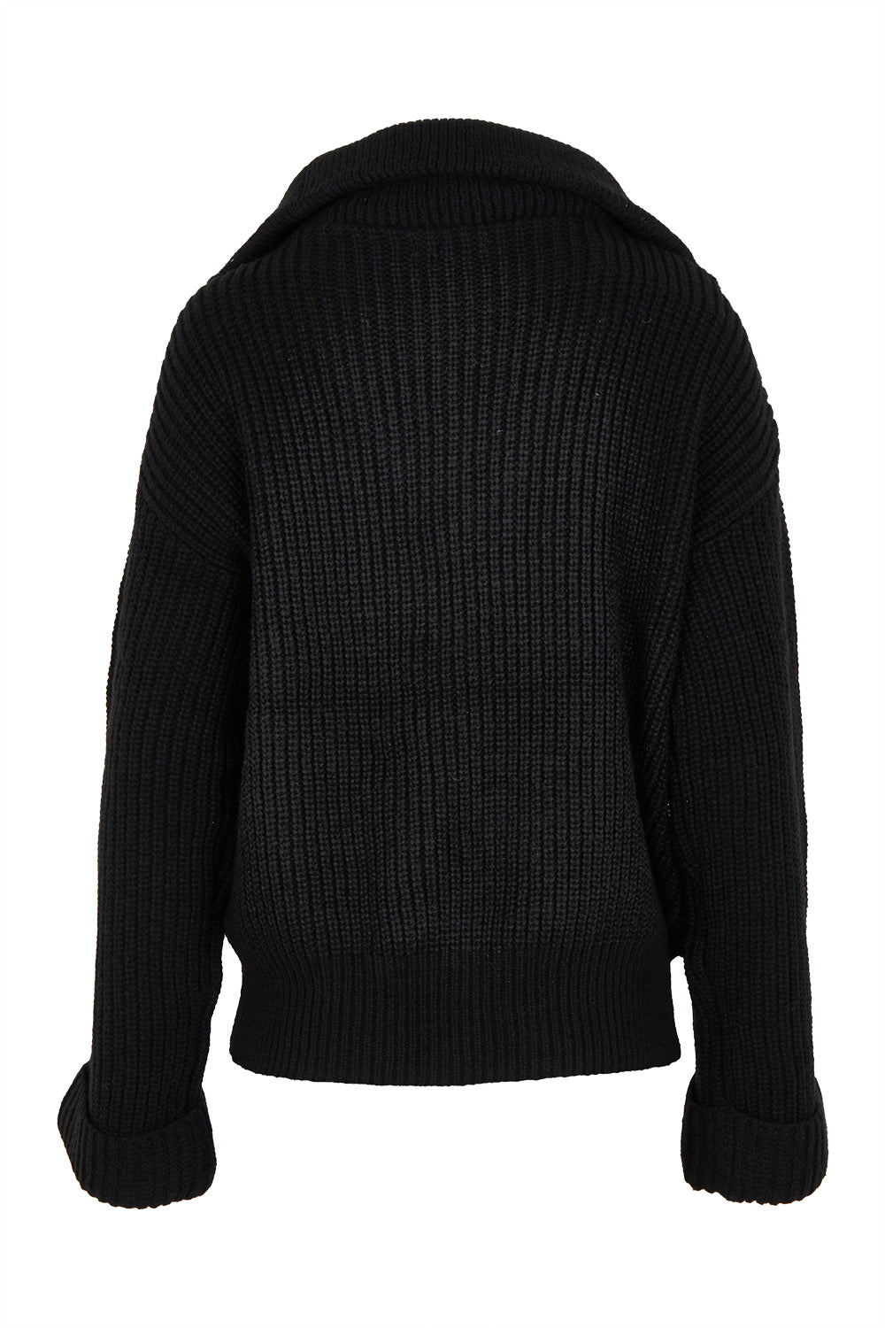 Product shot of the Bennett Knit Jumper in colour Black (Black), from the back