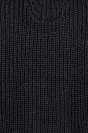 Product shot of the Bennett Knit Jumper in colour Black (Black), detail