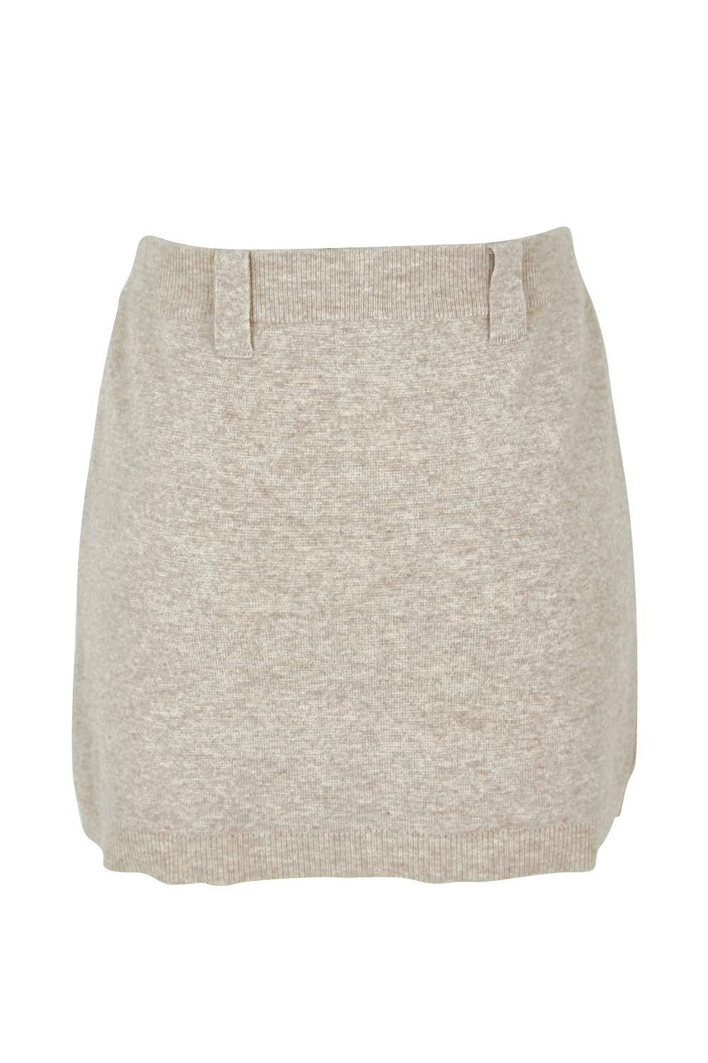 Product shot of the Baldwin Cotton Blend Knit Skirt in colour Oatmeal, from the back