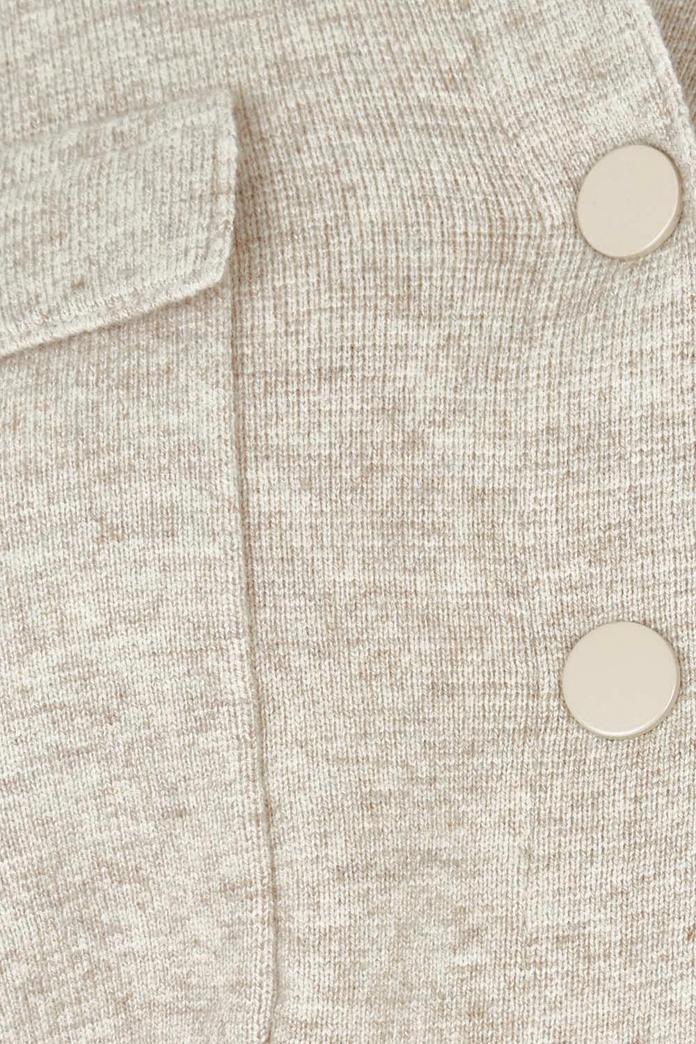 Product shot of the Baldwin Cotton Blend Knit Jacket in colour Oatmeal, detail