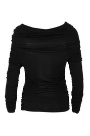Product shot of the Caprice Top in colour Black (Black), from the back