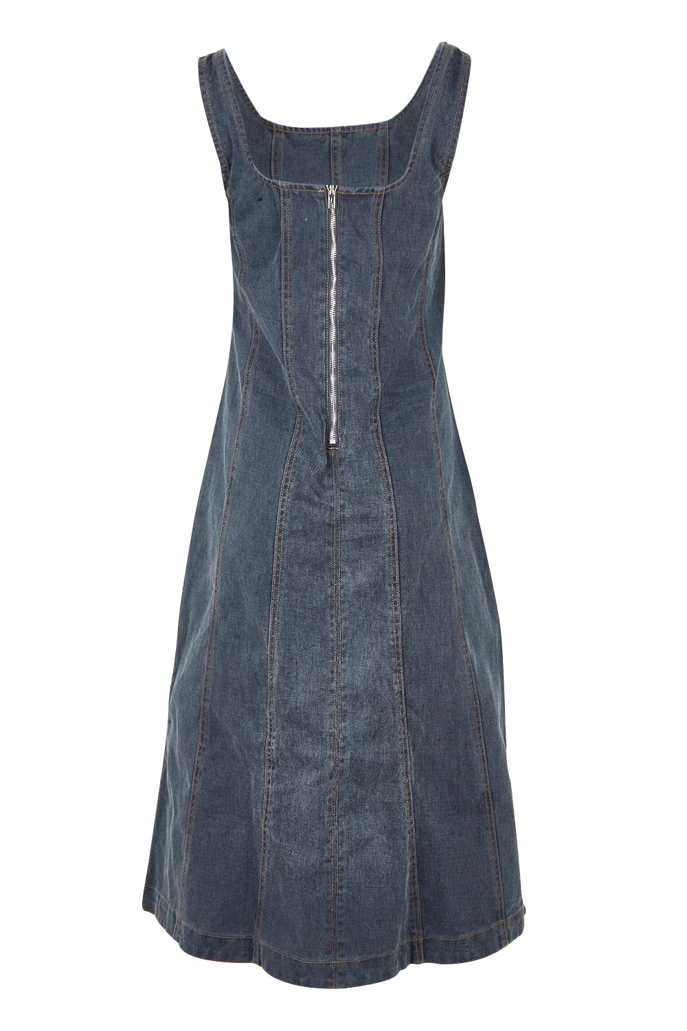 Product shot of the Ainsley Dress in colour Darkdenim (Black), from the back