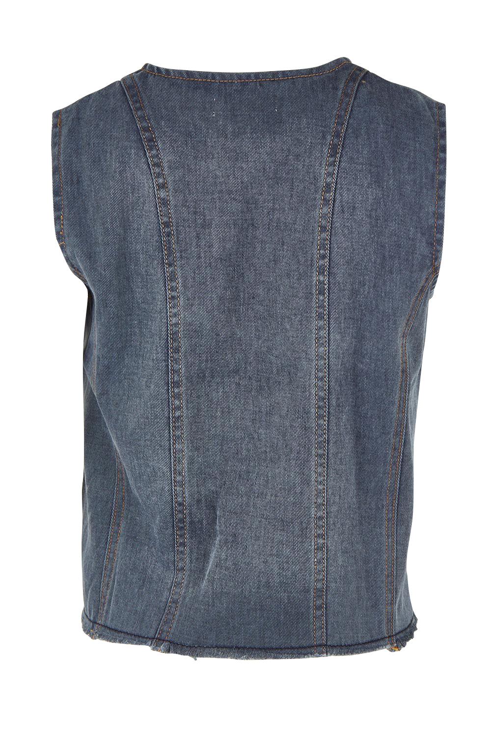 Product shot of the Ainsley Vest in colour Darkdenim (Black), from the back