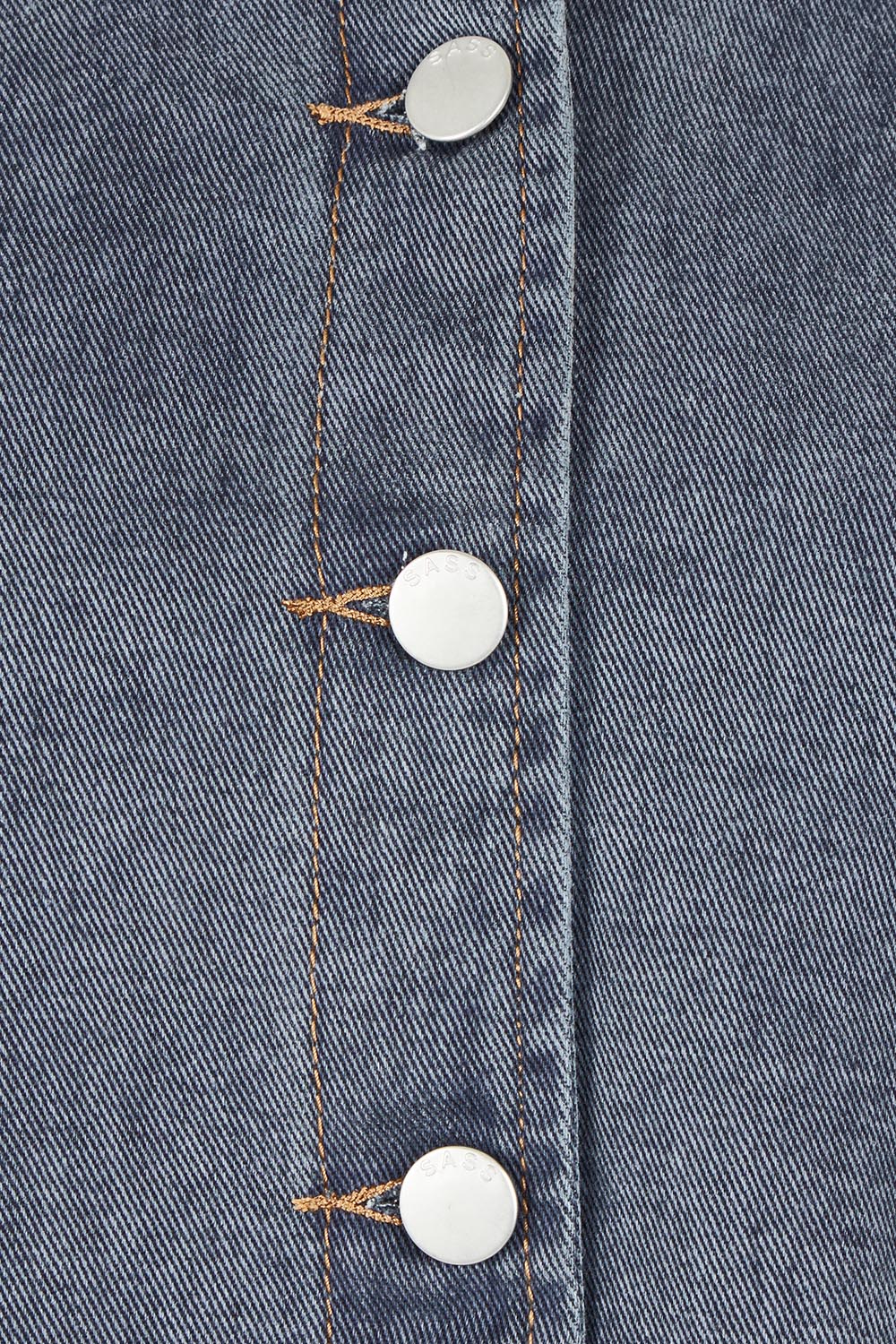 Product shot of the Ainsley Vest in colour Darkdenim (Black), detail
