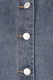 Product shot of the Ainsley Vest in colour Darkdenim (Black), detail