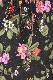 Product shot of the Beckett Bias Skirt in colour Night (Black), detail