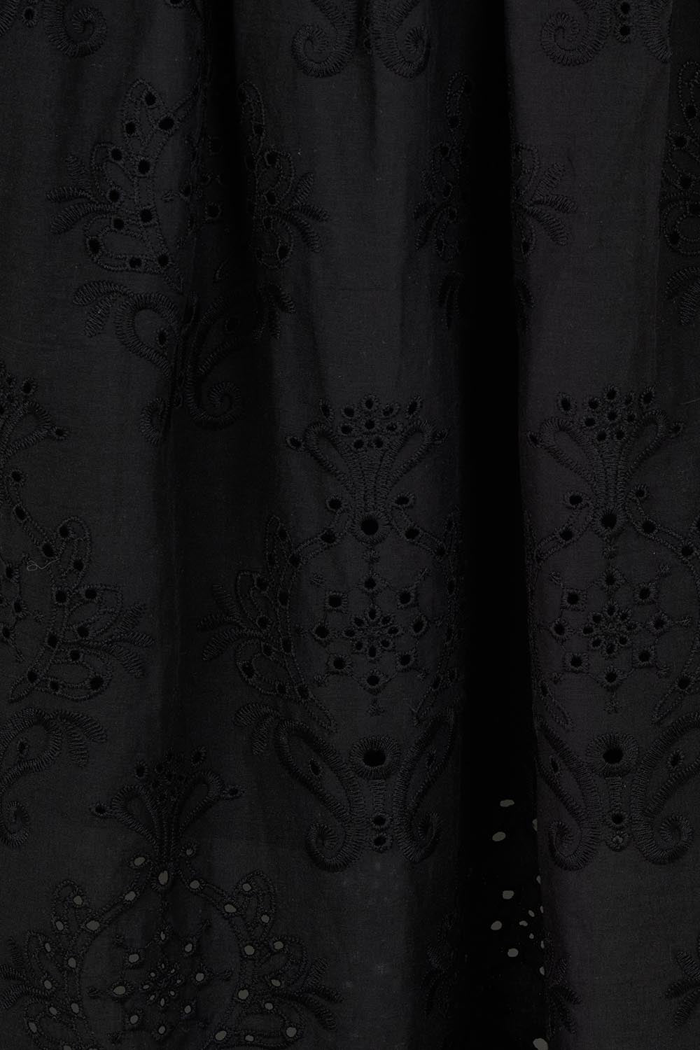Product shot of the Ani  Cotton Full Skirt in colour Black (Black), detail