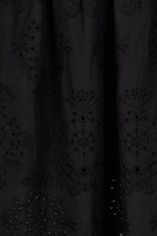 Product shot of the Ani  Cotton Full Skirt in colour Black (Black), detail