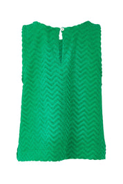 Product shot of the Codi Cotton Blend Tank in colour Green (Green), from the back