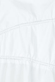Product shot of the Elin Gathered Tie Top in colour White (White), detail