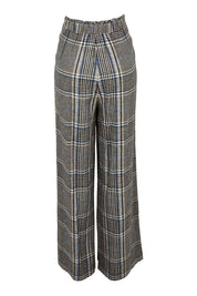 Product shot of the Blakely Pant in colour Check (Grey), from the back