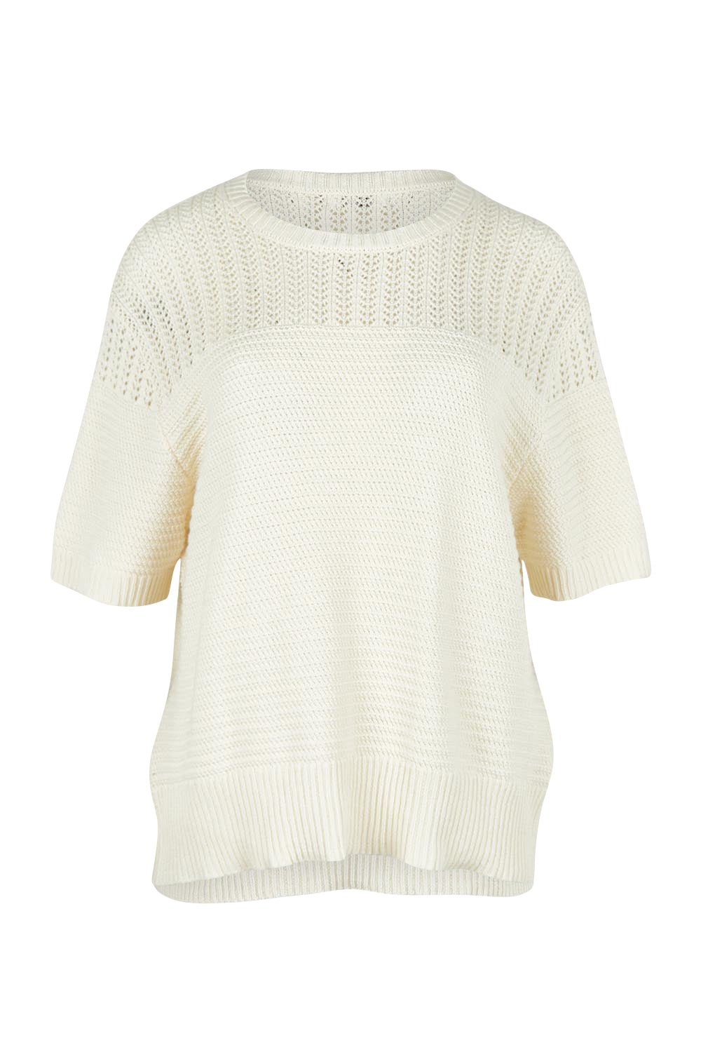 Product shot of the Cherri Top in colour Cream, from the front