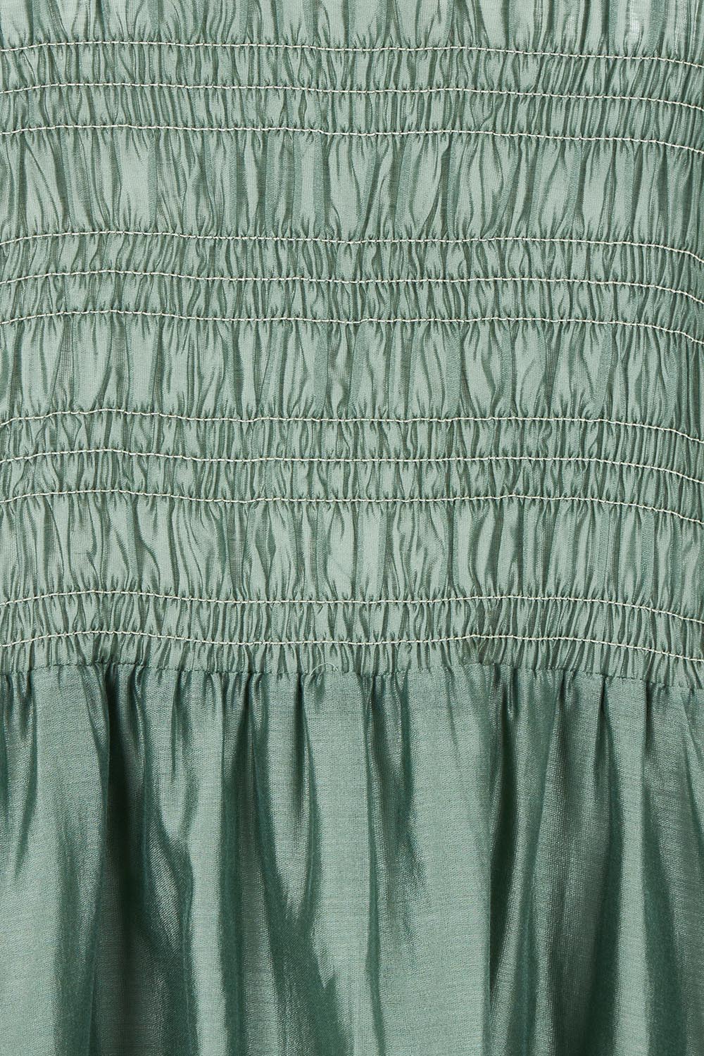 Product shot of the Saga Tank Dress in colour Sageolive (Green), detail