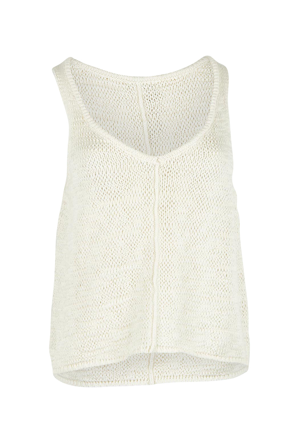 Product shot of the Penn Knit Top in colour Cream, from the front