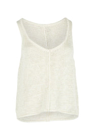 Product shot of the Penn Knit Top in colour Cream, from the front