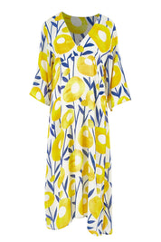 Product shot of the Manstrale Midi Dress in colour Poppy, from the front