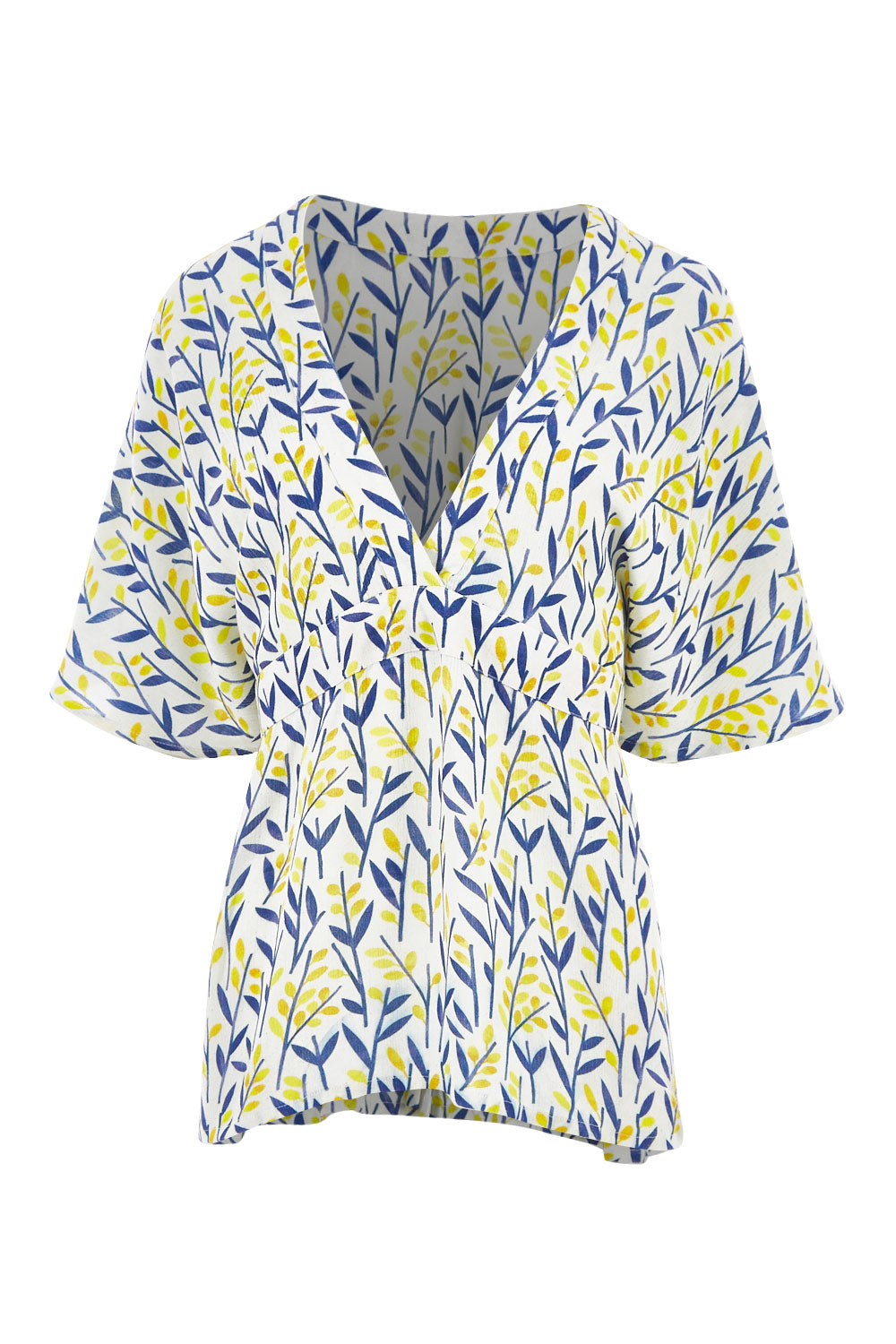 Product shot of the Tystnad Blouse in colour YellowPtl, from the front