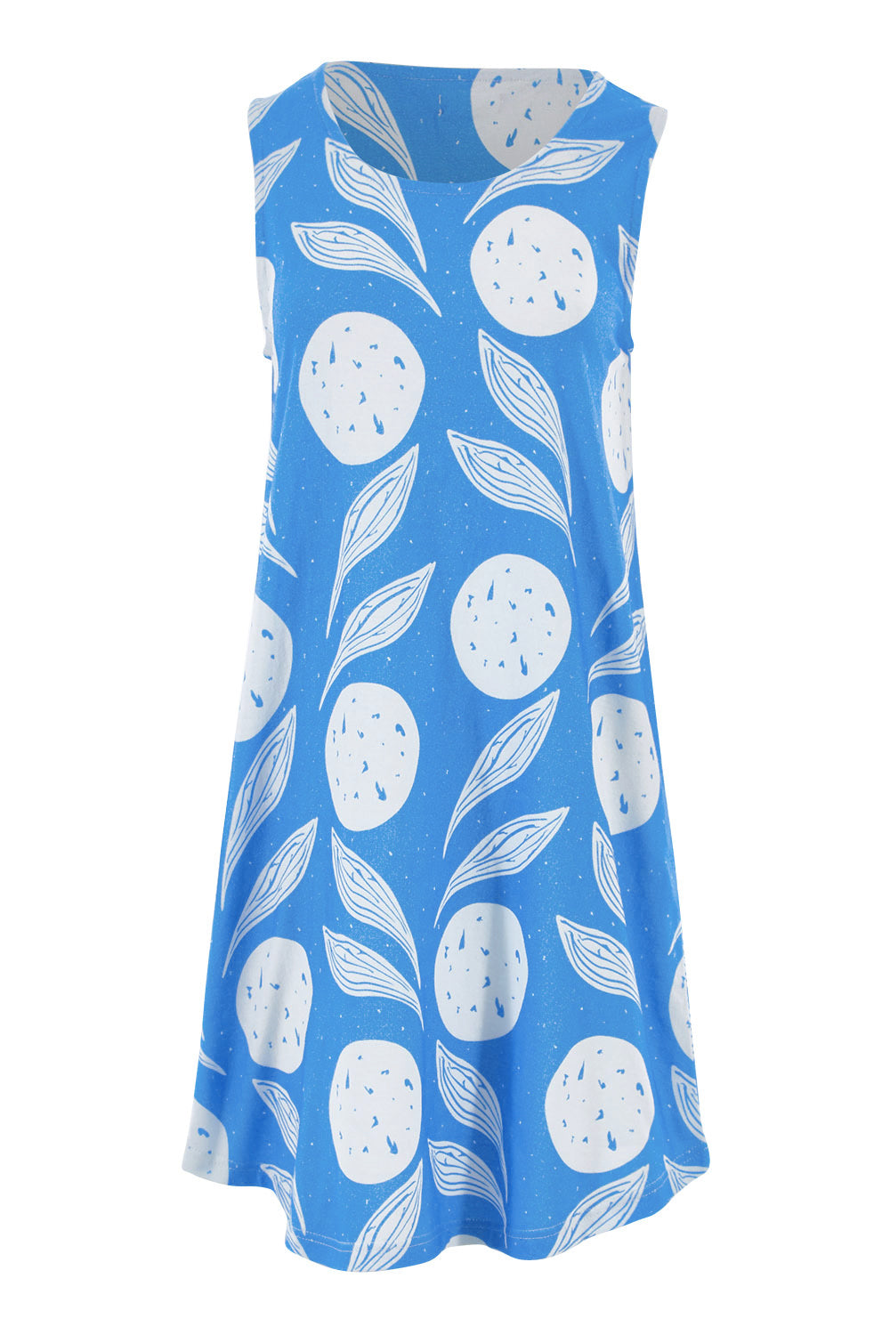 Product shot of the Sommar Tunic in colour Circflwr (White), from the front