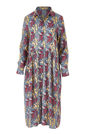Product shot of the Lekfull Shirt Dress in colour Forage (Blue), from the front