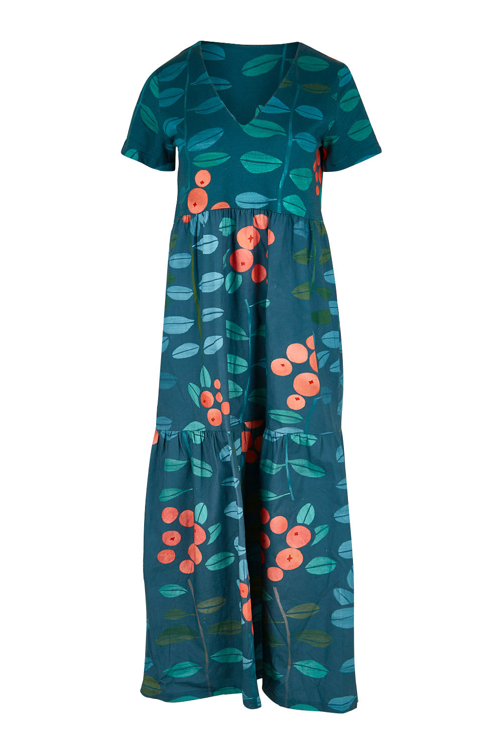 Product shot of the Stegs Dress in colour Navjuniper (Blue), from the front